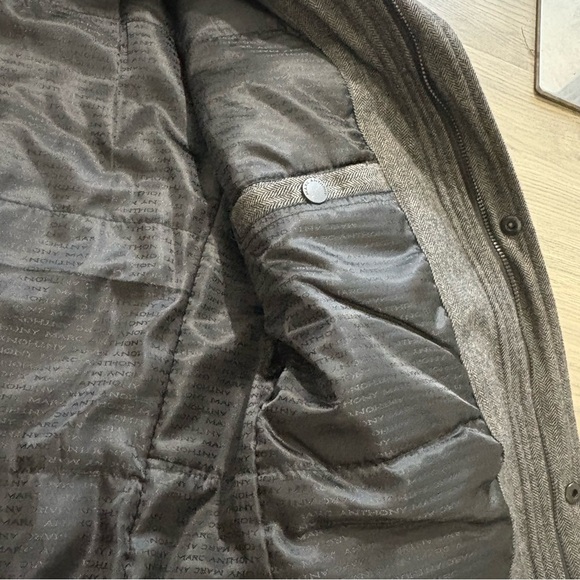 Marc Anthony Wool Blend Gray Bomber Zip Jacket Men's Sz M Charcoal Pockets Lined - Picture 14 of 14